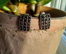 Silver earings.