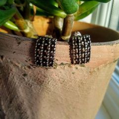 Silver earings.