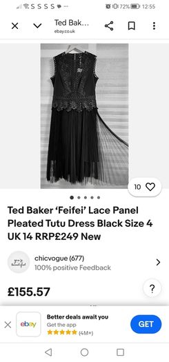 Stunning  Dress Ted baker size 2 uk 10. Beautiful dress for special occasions worn once