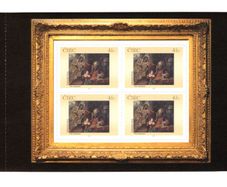 2002 Ireland 140th Anniversary of National Gallery of Ireland 1st Issue Commemorative Stamp Booklet Pane "The Conjuror" by Nathaniel Hone the Elder, Mint Never Hinged (MNH). Hibernian HB135
