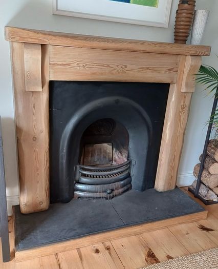 Bespoke Rustic Pine Fireplace.