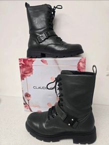 Claudia Ghizzani Dark Green Combat Boots - Eu41 Uk7.5