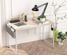 NEW SALE | Writing Computer Desk, Office Work Desk for student and worker, Laptop Table with Storage Bag and Headphone Hook,Modern Simple Style Desks for Bedroom, Home, Office(100x50x75cm)
