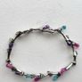 Argento Multi-Gem Silver-Tone Tennis Bracelet  Amethyst, Pink & Blue Stones Image 2