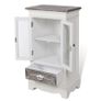 Cabinet 2 Doors 1 Drawer White Wood Image 4