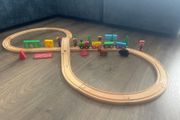 Wooden Toy Train Set, track, animals, train - free postage