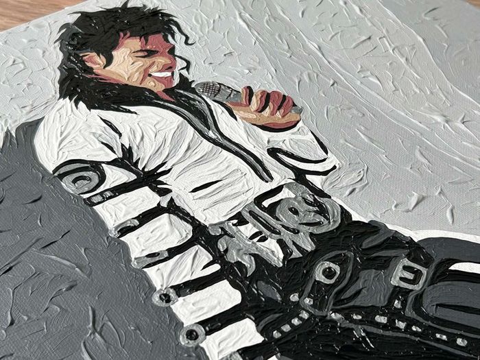 Michael Jackson King of Pop iconic acrylic canvas painting music icon