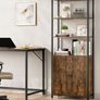 Bookcase Standing Shelf with Doors, Metal Frame, Image 2