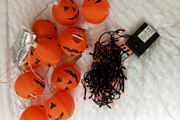 Halloween Pumpkin Lantern String Lights &amp; Orange Fairy Lights Bundle