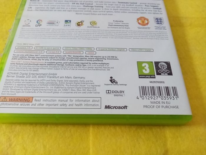 PES 2012 Xbox 360 Games Original