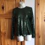 M&S Ladies Green Long Sleeve Sequin Party Festive Top size 12 Bnwts Image 2
