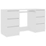 Writing Desk White 140x50x77 cm Chipboard Image 4