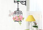 Birds and Flower Cage Stylish Removable Wall Stickers Mural Decals