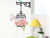 Birds and Flower Cage Stylish Removable Wall Stickers Mural Decals