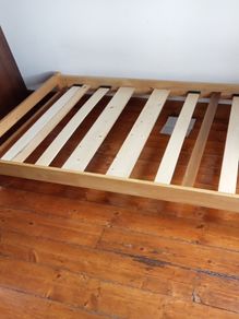 Pine single bed and mattress