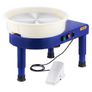 35 cm Ceramic Wheel Forming Machine, 60-300 RPM Speed Adjustable Foot Pedal, Adjustable Lift Leg, Detachable Basin, Complete Tool Accessory Kit for Work Art Craft DIY, Blue Image 4