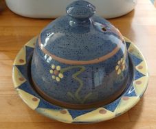 Glazed Stoneware Butter Dish