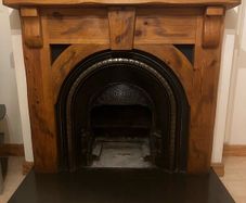 Fireplace surround+cast iron arch+ granite hearth