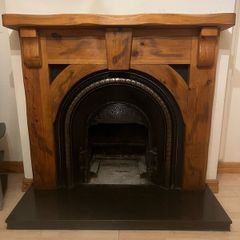 Fireplace surround+cast iron arch+ granite hearth