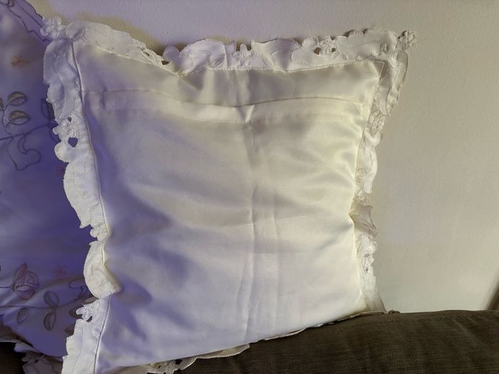 vintage-style cream cushion covers
