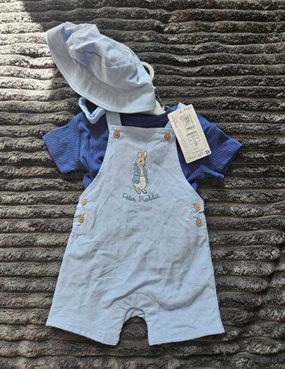 M&S Peter Rabbit Dungarees Set with Hat