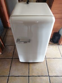 Unusual free standing retro ivory colour fridge
