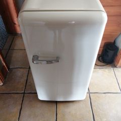 Unusual free standing retro ivory colour fridge