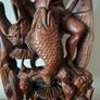 Hand carved wooden Balinese sculpture Fisherman Image 5