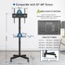 NEW SALE | Mobile TV Stand on Wheels for 23-60 inch Plasma/LCD/LED TVs, Portable TV Stand with Laptop Shelf, Height Adjustable Wheeled Rolling TV Cart Image 4