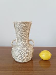 Vintage Sylvac rope handles vase  height 23cm