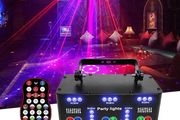 ALIEN 21 Hole RGB Party DJ Disco Beam Patterns Stage Laser Light Projector RGB UV LED Strobe Sound Party Holiday Wedding Lamp