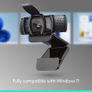 HD Pro Webcam, Full HD 1080p/30fps Video Calling, Clear Stereo Audio, HD Light Correction, Privacy Shutter, Streaming, Works With Skype,Zoom,FaceTime, PC/Mac/Laptop/Tablet/XBox - Black Image 7