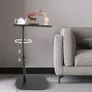 Black Adjustable Height 360 Rotating Side Table - Lift-Top Coffee Table, Multifunctional Coffee Table, Adjustable Height Coffee Table Image 5