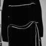 Harve Benard Raincoat, Womens Small, Black w White Piping, belted, knee-length Image 6