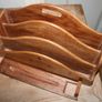 Vintage Letter Holder Handmade Wooden Paper Rack with Moorish Brass Inlays Office Desk Organiser 12" x 4" H-7" Image 5