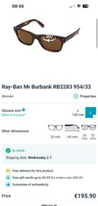 Rayban Mr Burbank RB2283 Sunglasses brand new