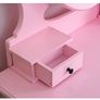 Bedroom Furniture Pink Dressing Table 3-Drawer Makeup Dresser Set with Stool Oval Mirror Image 6