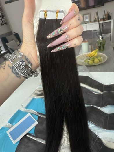 26inch 1B Tape Human Hair Extension Brazilian 100% Hair 50GM per pack