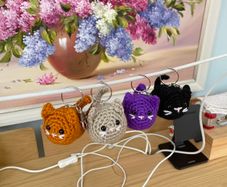Cute Cat Kitten Keychain Handmade Gift