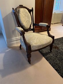 Victorian walnut armchair