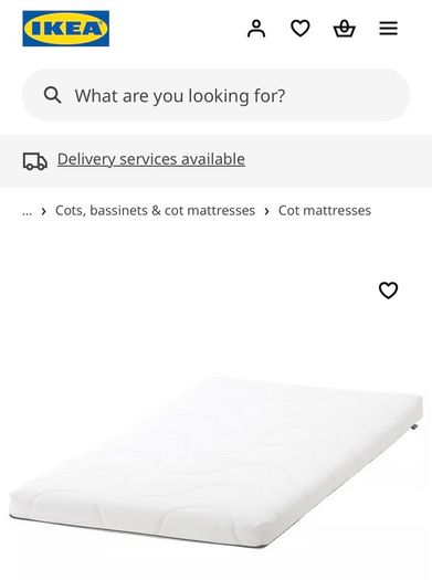 ikea Sniglar baby cot and matching mattress