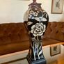 Vintage Large Glazed Asian Batik Motif Table or Console Lamp Image 8