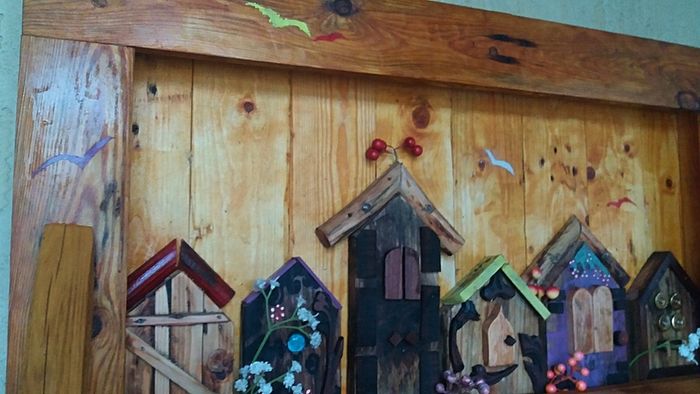 Rustic Fairy Door floating shelf / display
