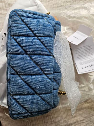 coach quilted denim tabby bag