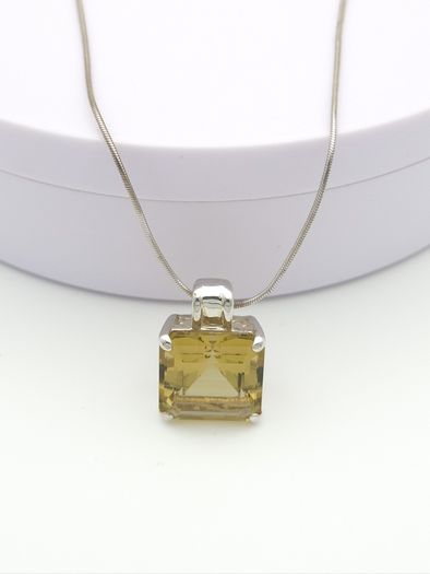 Vintage Citrine Sterling Silver Necklace