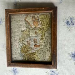 Pair of Vintage Cottage Embroideries