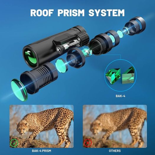 Waterproof Binoculars with Tripod & Phone Adapter, BAK-4 Prisms, FMC Lens for Bird Watching, Hiking & Stargazing