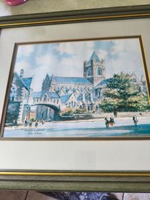 Lovely christ church dublin framed larger print by colin gibson 40 x 48 cm. frame