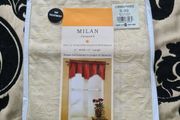 Milan Ivory Jacquard Scalloped Valance with Beads