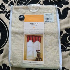 Milan Ivory Jacquard Scalloped Valance with Beads